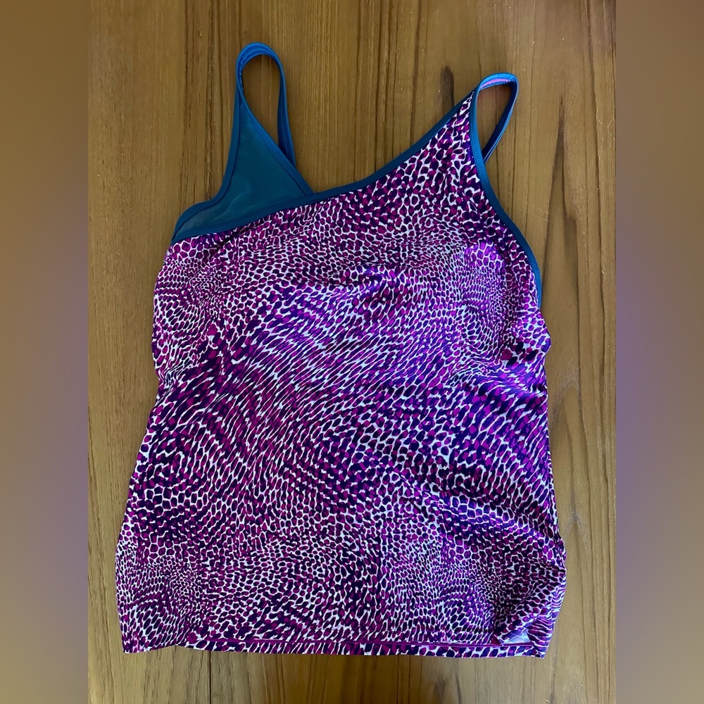 Free Country Adjustable Strap Tankini Set - Pink & Grey - XXL (18)